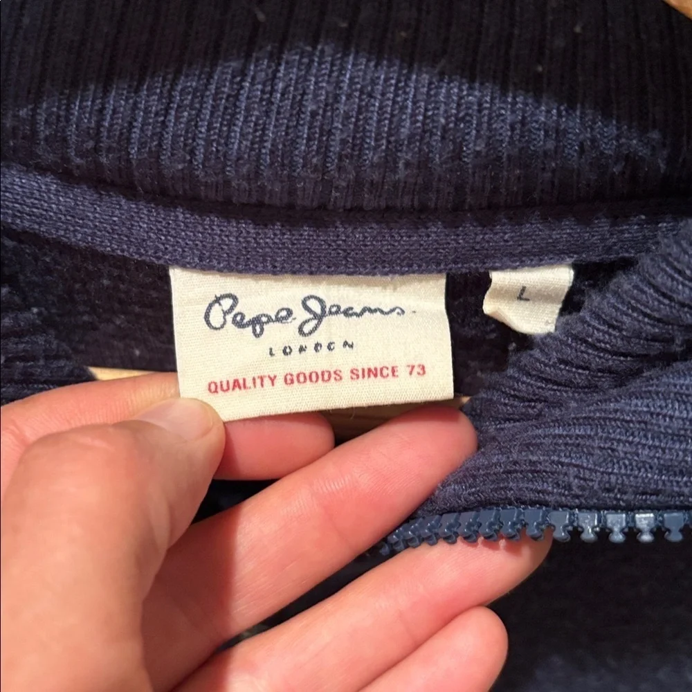 Vintage Y2K Pepe Jeans Dark Blue and Light Blue  sweater Jacket